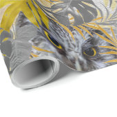 Eigenaren - Plant bladeren in grijze/gele 2021 kle Cadeaupapier (Rol Hoek)