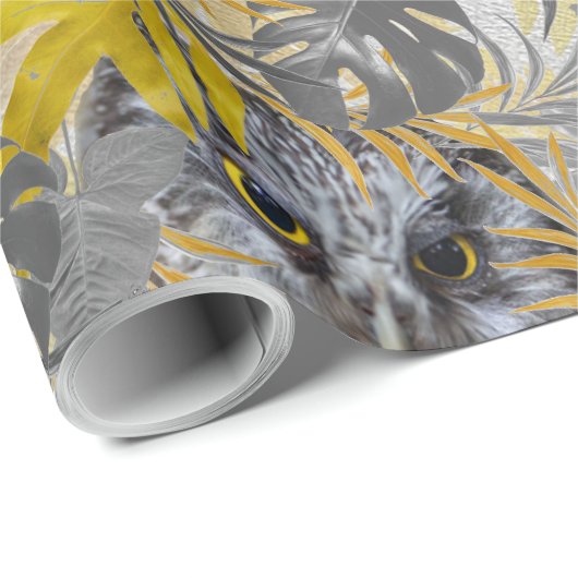 Eigenaren - Plant bladeren in grijze/gele 2021 kle Cadeaupapier (Rol Hoek)