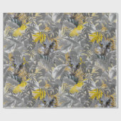 Eigenaren - Plant bladeren in grijze/gele 2021 kle Cadeaupapier (Vlak)