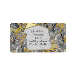 Eigenaren - Plant bladeren in grijze/gele 2021 kle Etiket