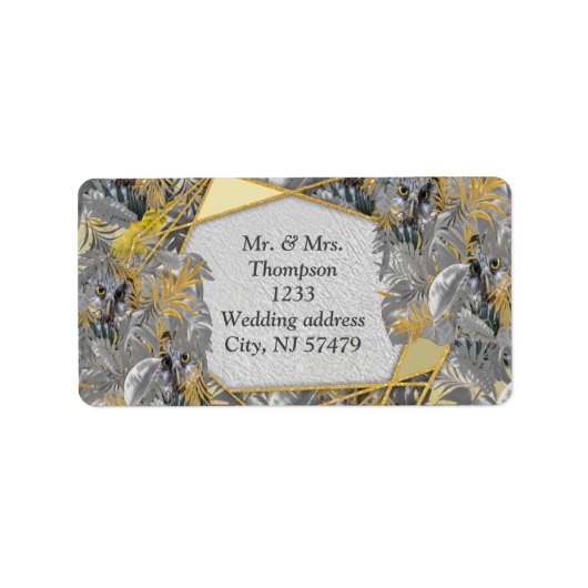 Eigenaren - Plant bladeren in grijze/gele 2021 kle Etiket (Voorkant)