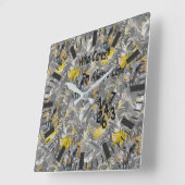 Eigenaren - Plant bladeren in grijze/gele 2021 kle Vierkante Klok (Hoek)