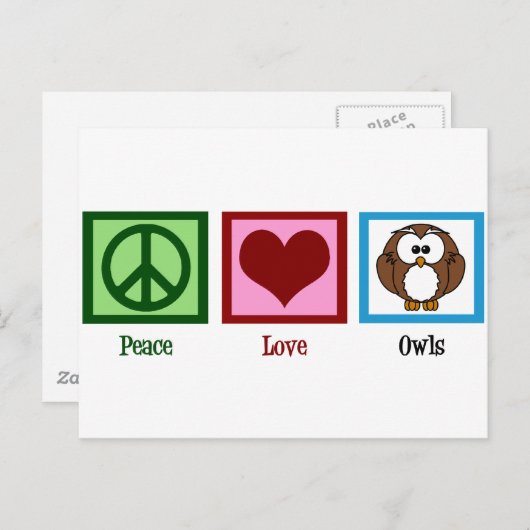 Eigenaren van Peace Love Briefkaart (Voorkant / Achterkant)