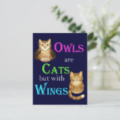 Eigenaren zijn katten met vleugels briefkaart (Staand voorkant)