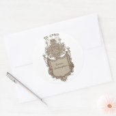Eigendom boekplaat Ex Libris Wapen Ronde Sticker (Envelop)