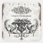  eigendom Bookplate Ex Libris Vierkante Sticker (Voorkant)