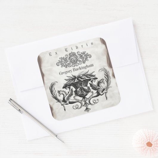  eigendom Bookplate Ex Libris Vierkante Sticker (Envelop)