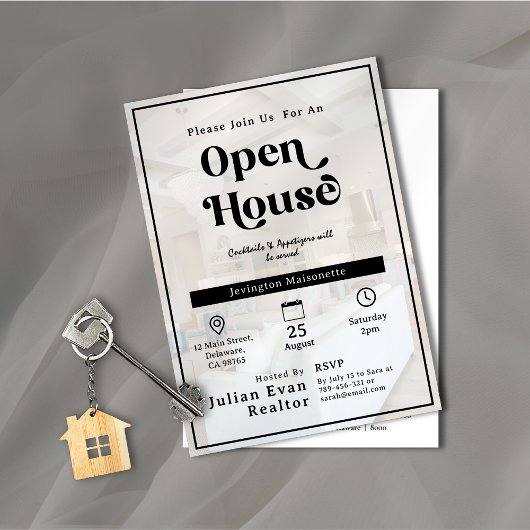 Eigendom Foto Achtergrond Typografie Open Huis Kaart