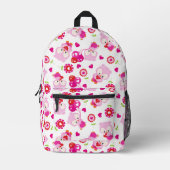 Eigendom, kotelbezit, roze bezit, hart bedrukte rugzak (Voorkant)