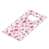 Eigendom, kotelbezit, roze bezit, hart creditkaart flessenopener (Voorkant Gekanteld)