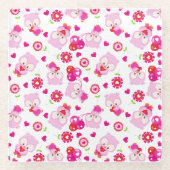 Eigendom, kotelbezit, roze bezit, hart glazen onderzetter (Voorkant)