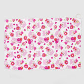 Eigendom, kotelbezit, roze bezit, hart golfhanddoek (Horizontaal)