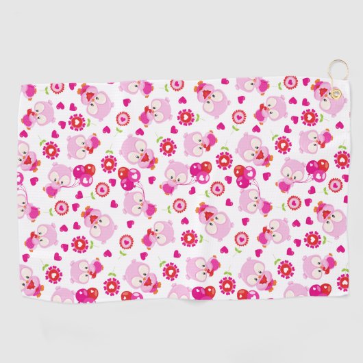 Eigendom, kotelbezit, roze bezit, hart golfhanddoek (Horizontaal)