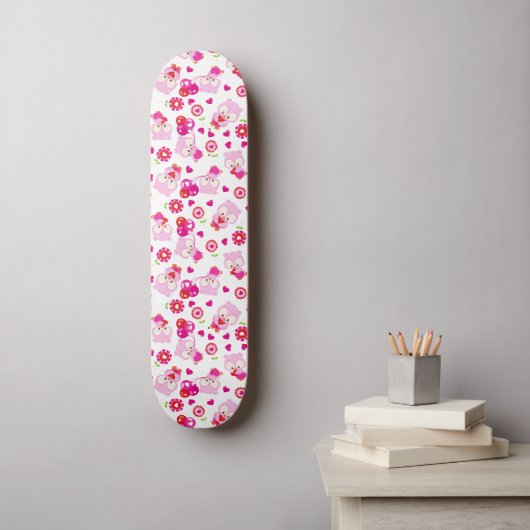 Eigendom, kotelbezit, roze bezit, hart persoonlijk skateboard (Muurkunst)