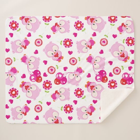 Eigendom, kotelbezit, roze bezit, hart sherpa deken (Voorkant (horizontaal))