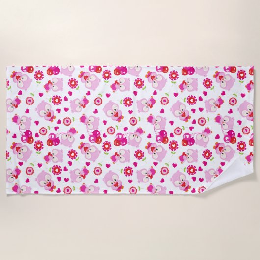 Eigendom, kotelbezit, roze bezit, hart strandlaken (Voorkant)