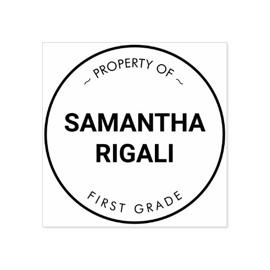 Eigendom van aangepaste naam klasstempel rubberstempel (Afrduk)