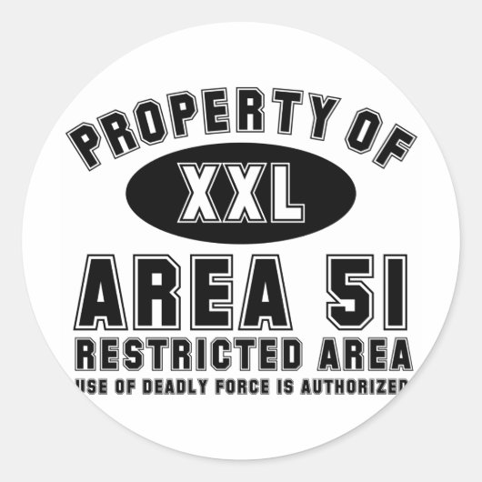 Eigendom van Area 51 Ronde Sticker (Voorkant)