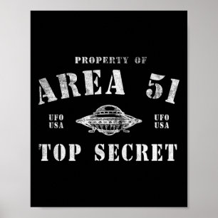 Eigendom van Area 51 Top Secret Ufo Alien Poster
