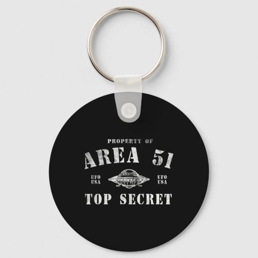Eigendom van Area 51 Top Secret Ufo Alien Sleutelhanger (Voorkant)