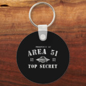 Eigendom van Area 51 Top Secret Ufo Alien Sleutelhanger (Voorkant)