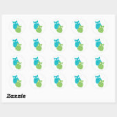 Eigendom van Blauw en Groen Ronde Sticker (Vel)