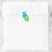 Eigendom van Blauw en Groen Ronde Sticker (Tas)