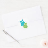 Eigendom van Blauw en Groen Ronde Sticker (Envelop)