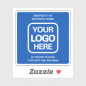 Eigendom van Business Blue | Witte Logo Sticker (Vel)