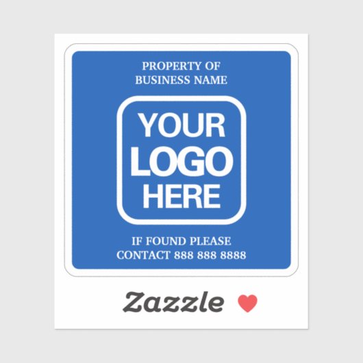 Eigendom van Business Blue | Witte Logo Sticker (Vel)