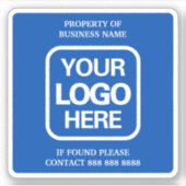 Eigendom van Business Blue | Witte Logo Sticker (Voorkant)