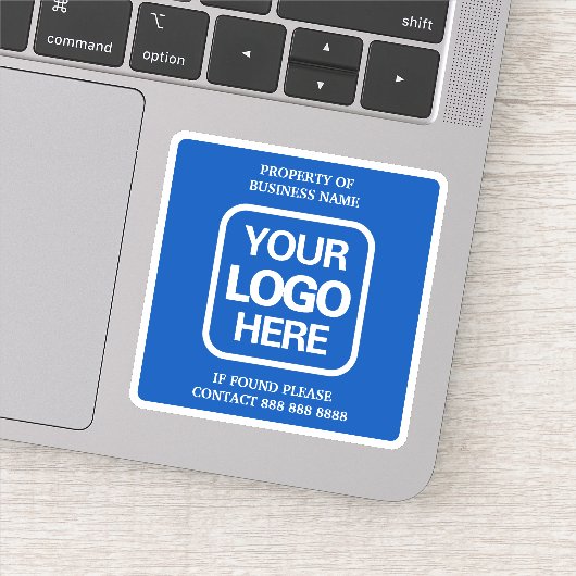 Eigendom van Business Blue | Witte Logo Sticker (Detail)