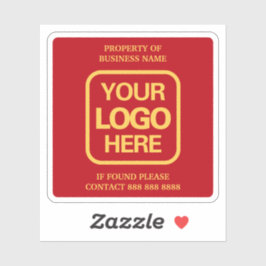 Eigendom van Business Gold Logo Red Simple Modern Sticker