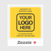 Eigendom van Business Logo | Geel Zwart Sticker (Vel)