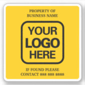 Eigendom van Business Logo | Geel Zwart Sticker (Voorkant)