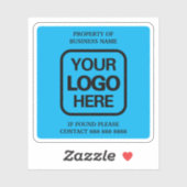 Eigendom van Business Logo Simple Modern Sky Blue Sticker (Vel)