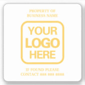 Eigendom van Business White | Gouden Logo Sticker (Voorkant)