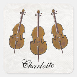 Eigendom van cello boek vierkante sticker