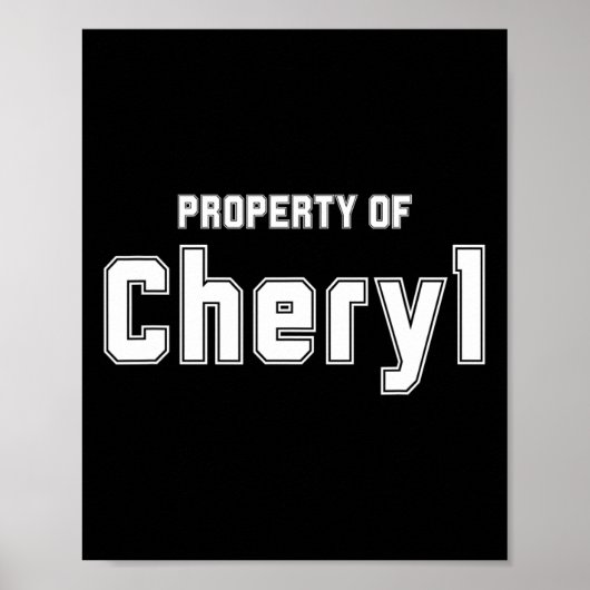 Eigendom van Cheryl Grappige Bachelor Cadeaus Voor Poster (Voorkant)