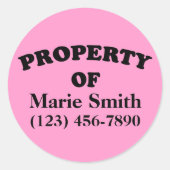 Eigendom van Custom Sticker (Voorkant)
