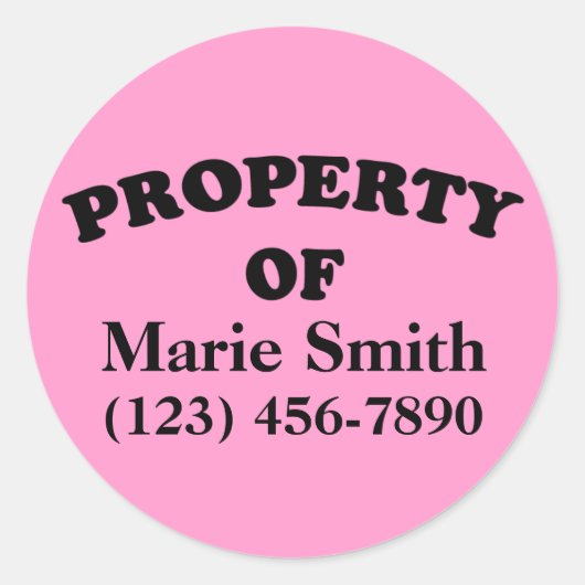 Eigendom van Custom Sticker (Voorkant)