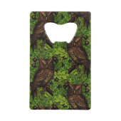 Eigendom van de eikenboom, groen en bruin creditkaart flessenopener (Voorkant)