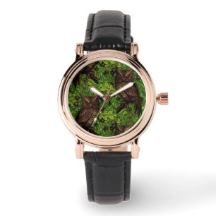 Eigendom van de eikenboom, groen en bruin horloge