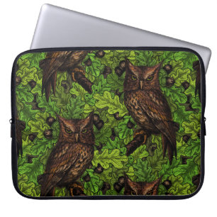 Eigendom van de eikenboom, groen en bruin laptop sleeve