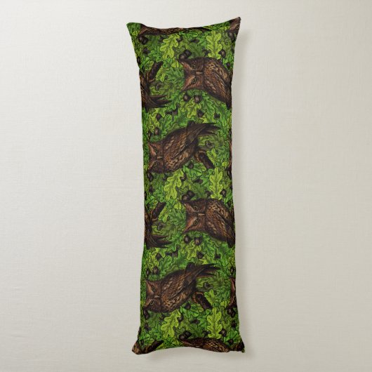 Eigendom van de eikenboom, groen en bruin lichaamskussen (Achterkant (Verticaal))