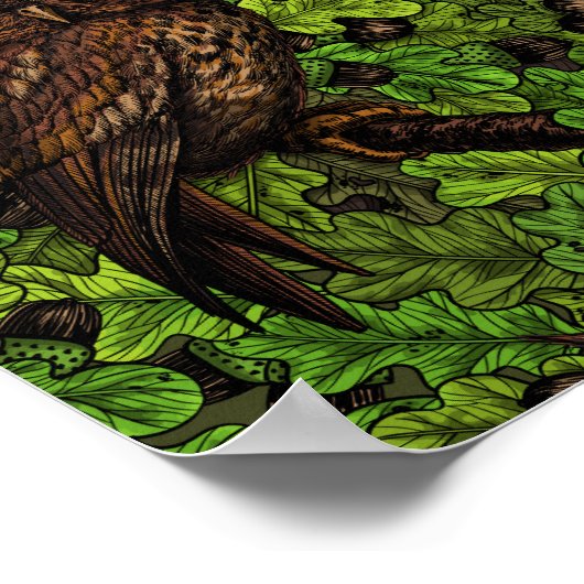 Eigendom van de eikenboom, groen en bruin poster (Hoek)