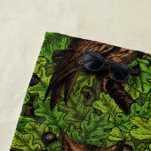 Eigendom van de eikenboom, groen en bruin strandlaken (In situ)