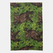 Eigendom van de eikenboom, groen en bruin theedoek (Verticaal)