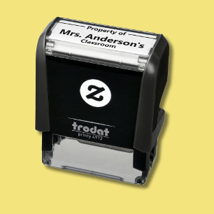 Eigendom van de naam van de leraar Klaslokaal Zelfinktende Stempel
