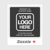 eigendom van de onderneming | Black | Witte Logo Sticker (Vel)